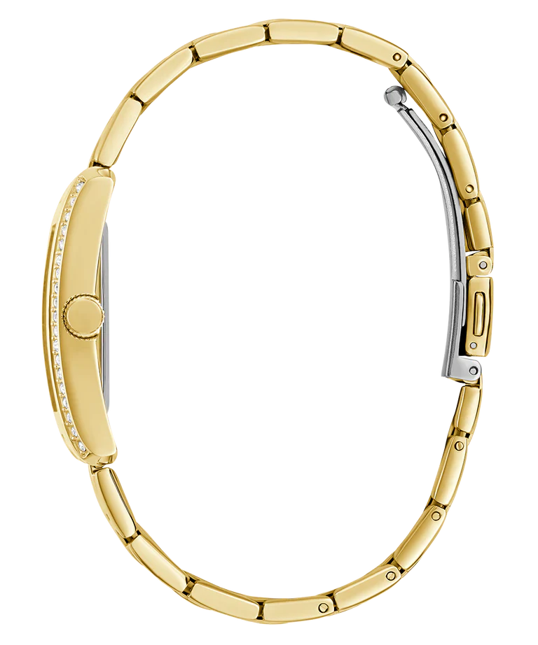 Gold tone link bracelet with adjustable clasp for GUESS ladies watch