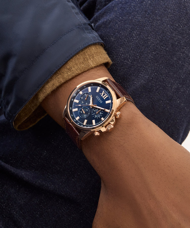 GUESS Brown Multi-function Mens Watch - GW0901G3