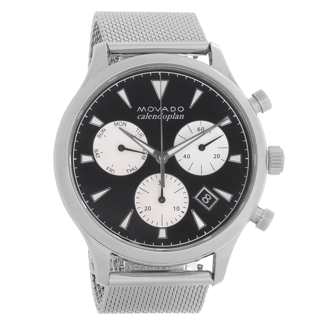 Heritage Calendoplan Stainless Steel Black Dial Men's Watch - 3650097
