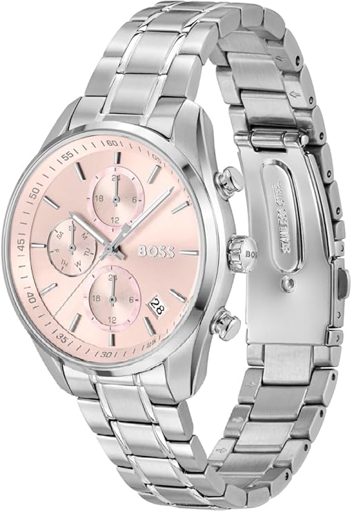 Hugo Boss Stainless Steel Pink MOP Dial Multi-function Women's Watch - 1502765