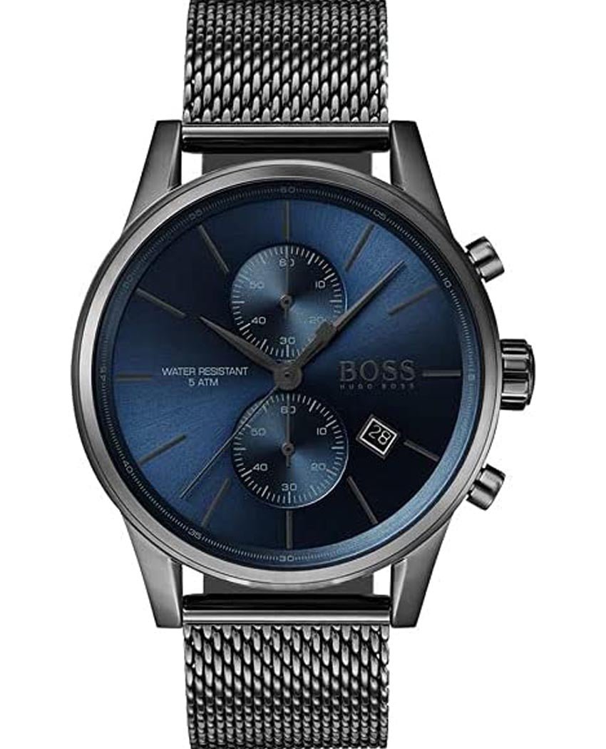 Hugo Boss Chronograph Grand Central Black Leather Strap Men's Watch 1513677