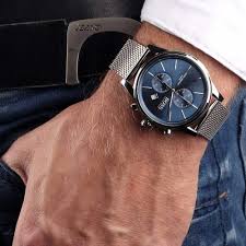 Hugo Boss Chronograph Grand Central Black Leather Strap Men's Watch 1513677