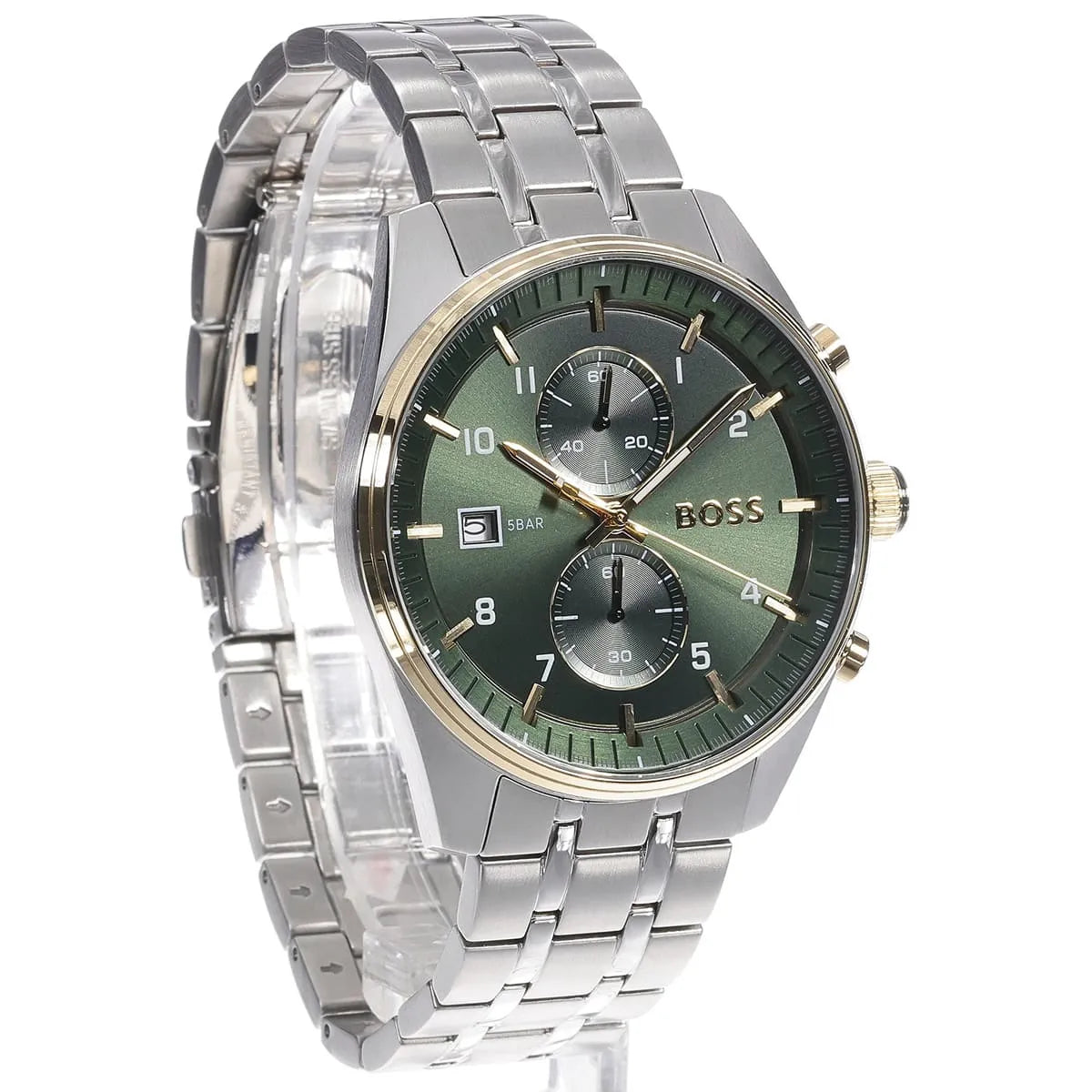 Hugo Boss Stainless Steel Green Dial Chronograph Men's Watch - 1514195