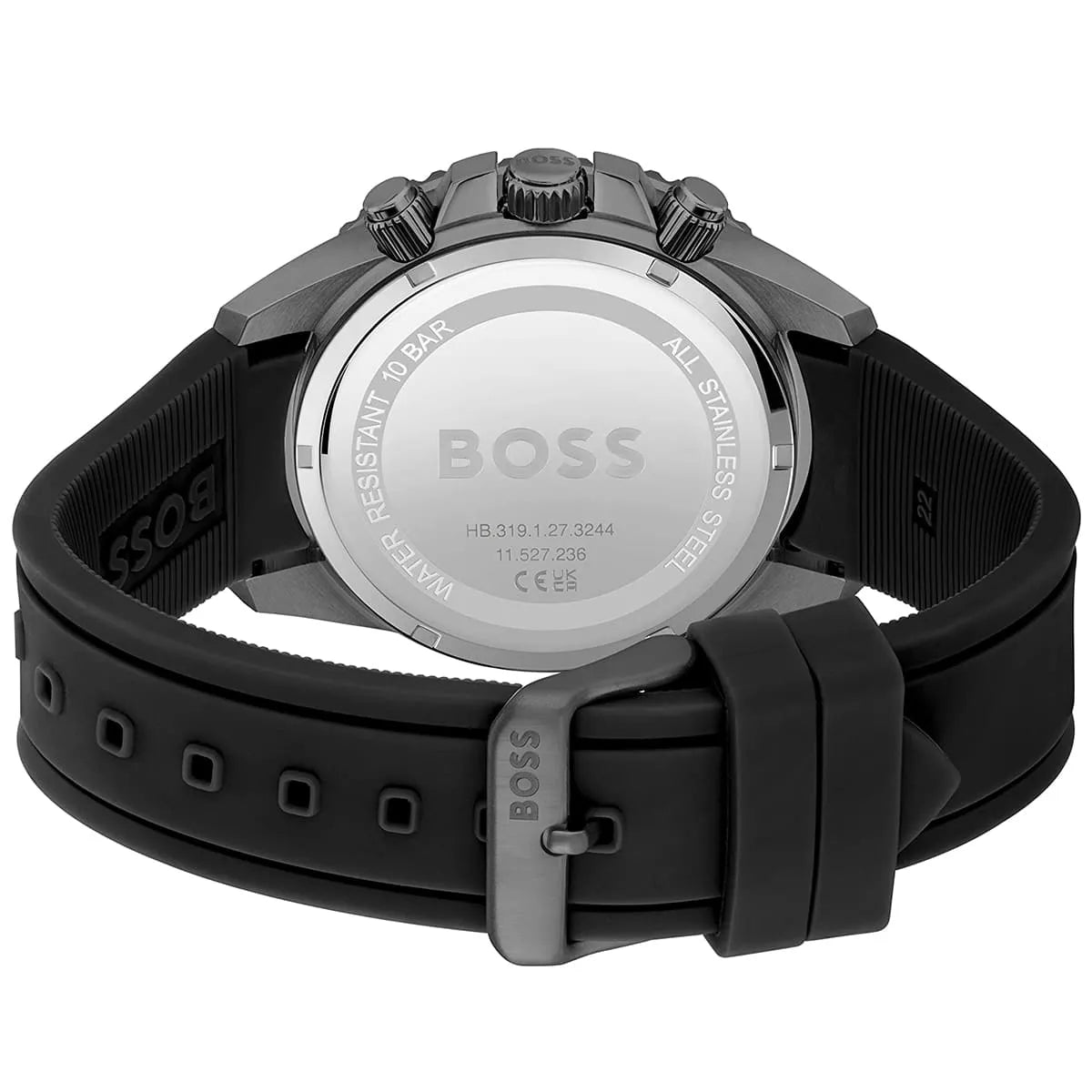 Hugo Boss Admiral Yellow Dial Black Rubber Silicone Strap Watch for Men - 1513968