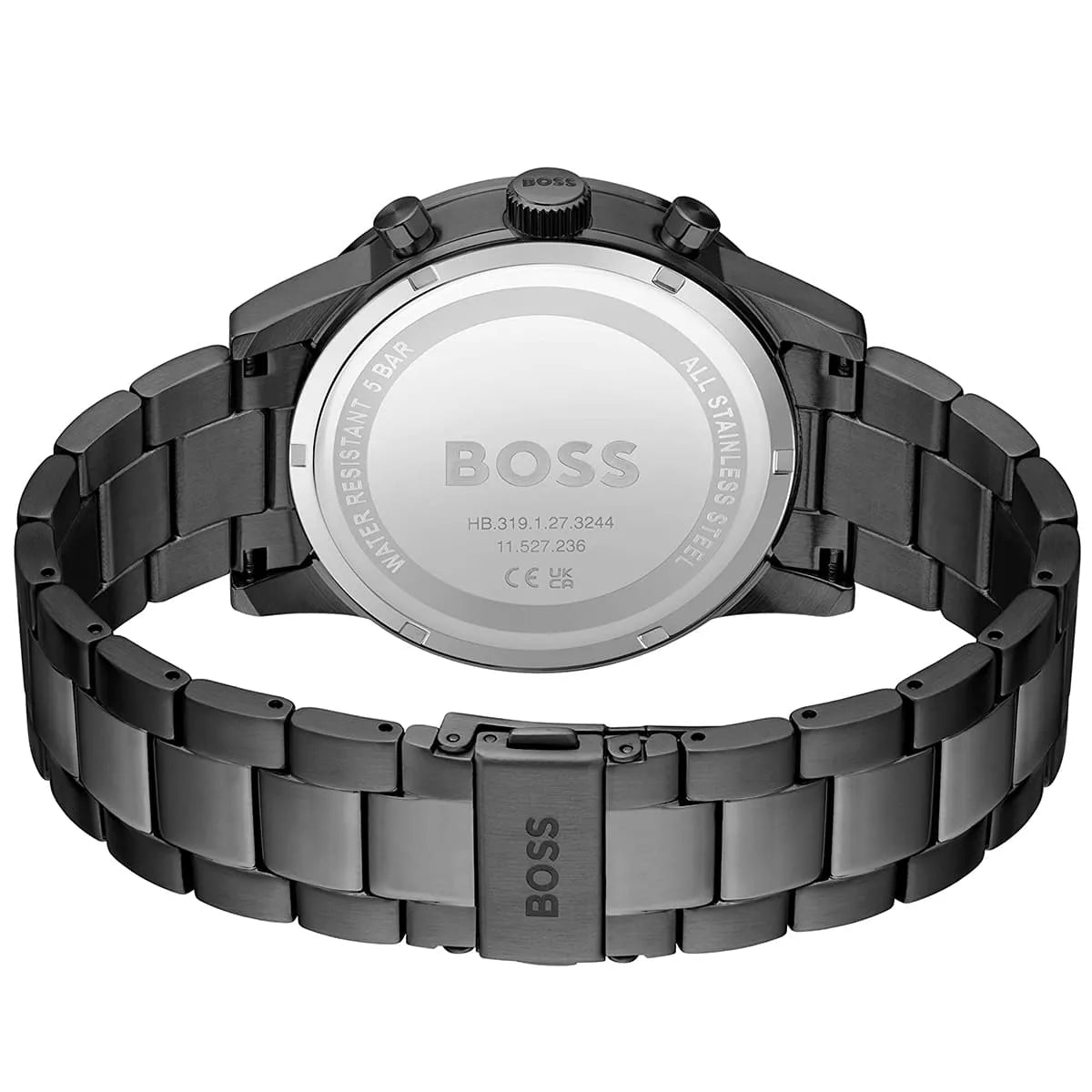 Hugo Boss Allure Chronograph Grey Dial Grey Steel Strap Watch for Men - 1513924