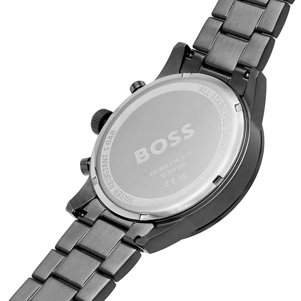 Hugo Boss Allure Chronograph Grey Dial Grey Steel Strap Watch for Men - 1513924