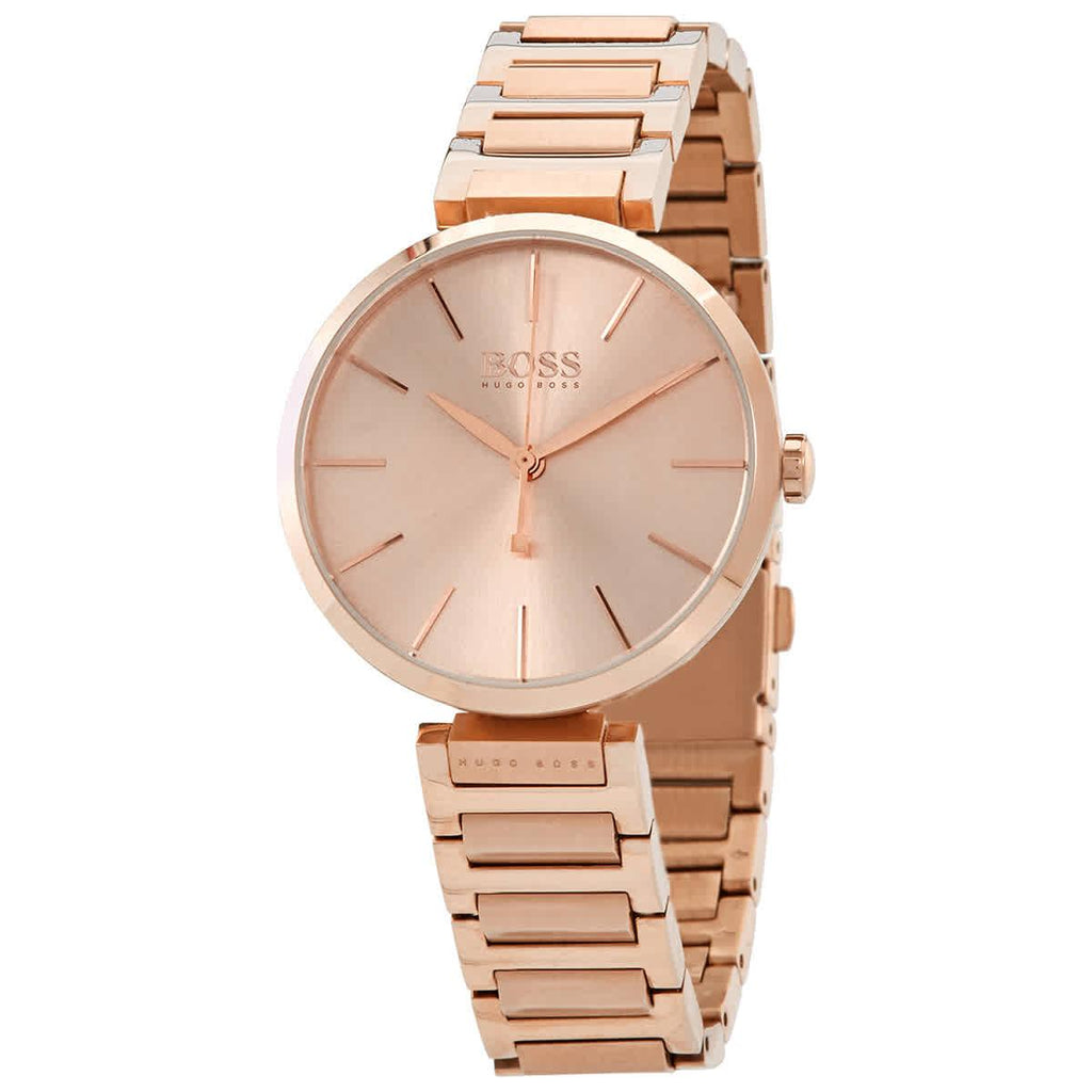 Hugo Boss Allusion rose gold women's watch with rose gold metal bracelet strap