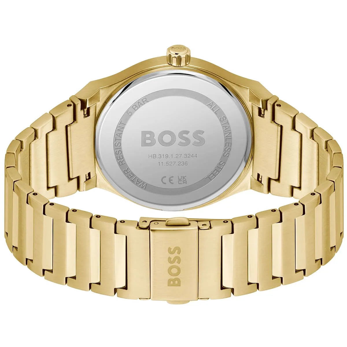 Hugo Boss Candor Black Dial Gold Stainless Steel Bracelet Men's Watch - 1514077