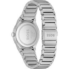 Hugo Boss Candor Sport women's watch caseback showing BOSS branding on stainless steel