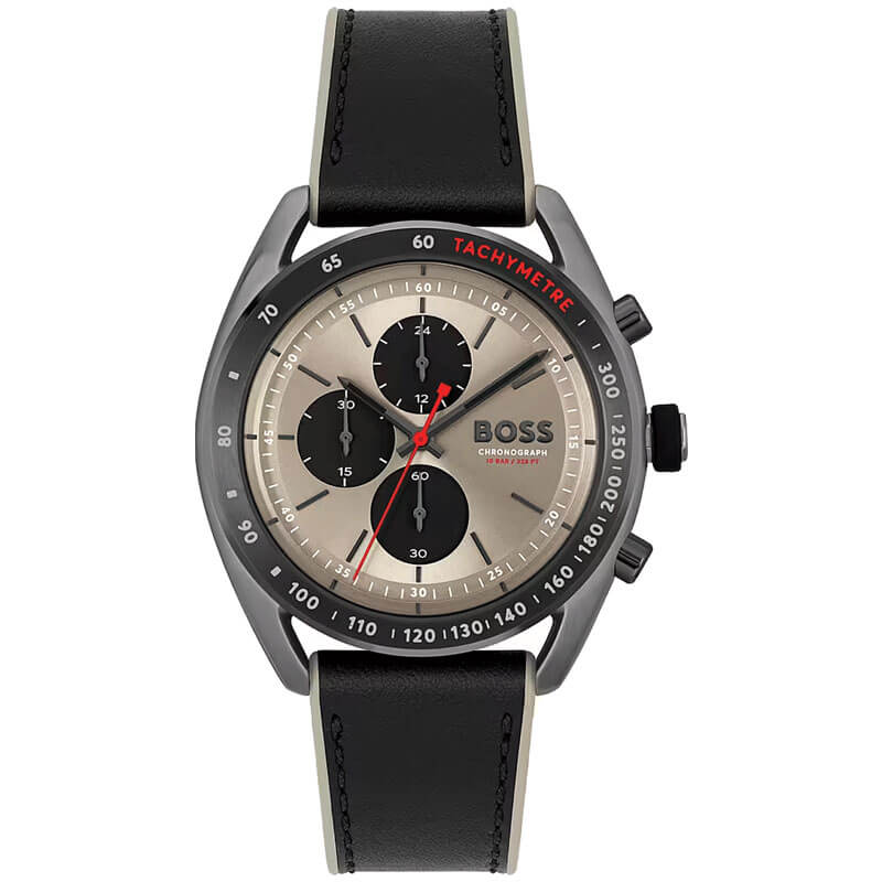 Hugo Boss Center Court Chronograph men's watch with gray dial and black subdials