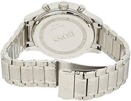 Hugo Boss 1513181 watch caseback showing stainless steel case