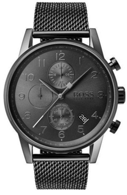 Higo Boss Chronograph SYDNEY Black Leather Strap Men's Watch 1513674