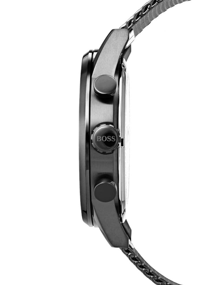 Higo Boss Chronograph SYDNEY Black Leather Strap Men's Watch 1513674