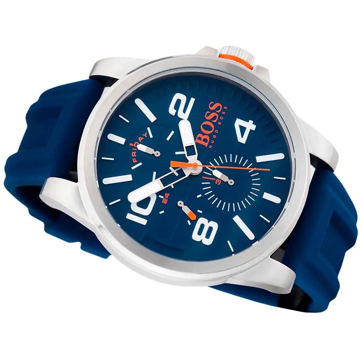 Hugo Boss Detroit Quartz Blue Dial Blue Silicone Strap Men's Watch - 1550008