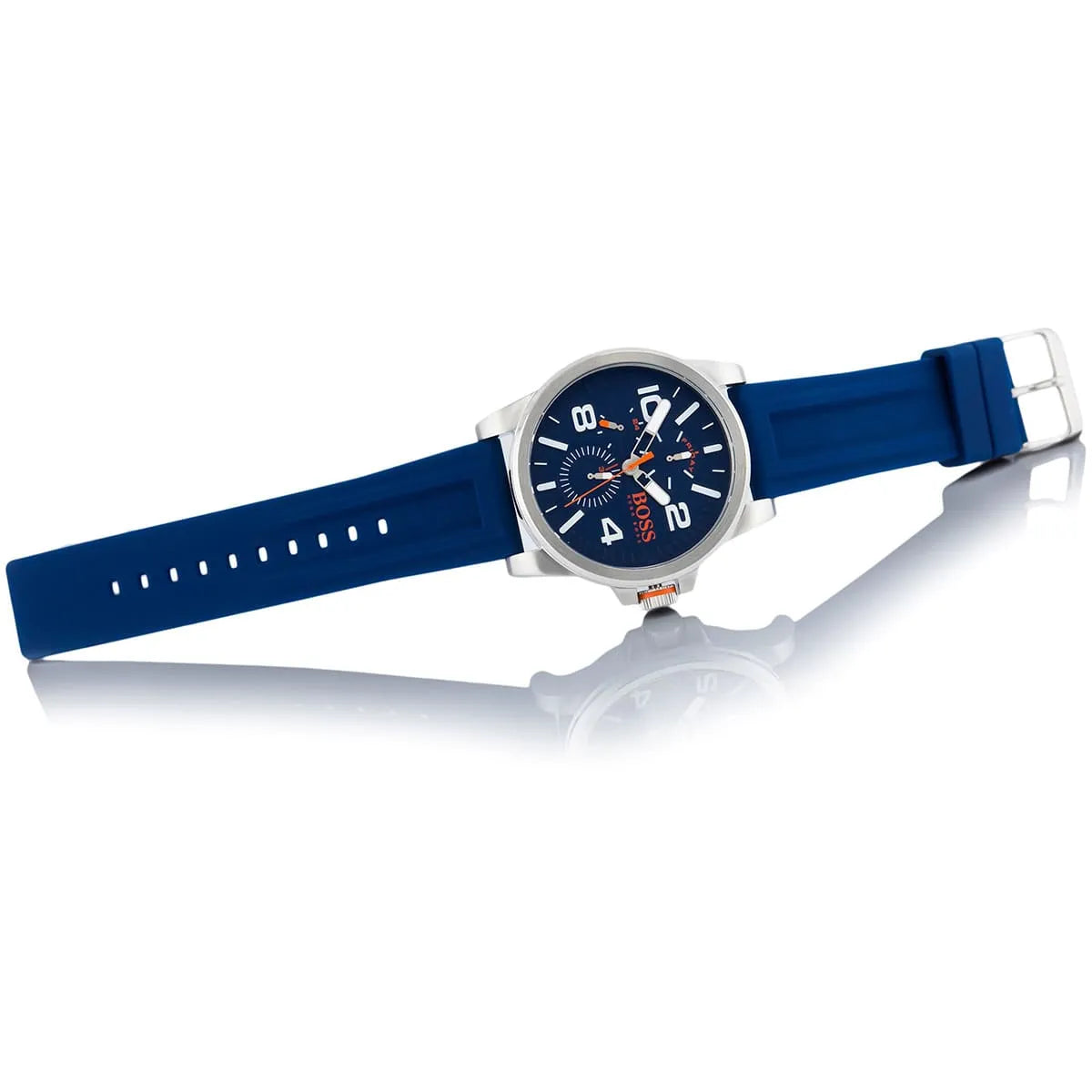 Hugo Boss Detroit Quartz Blue Dial Blue Silicone Strap Men's Watch - 1550008