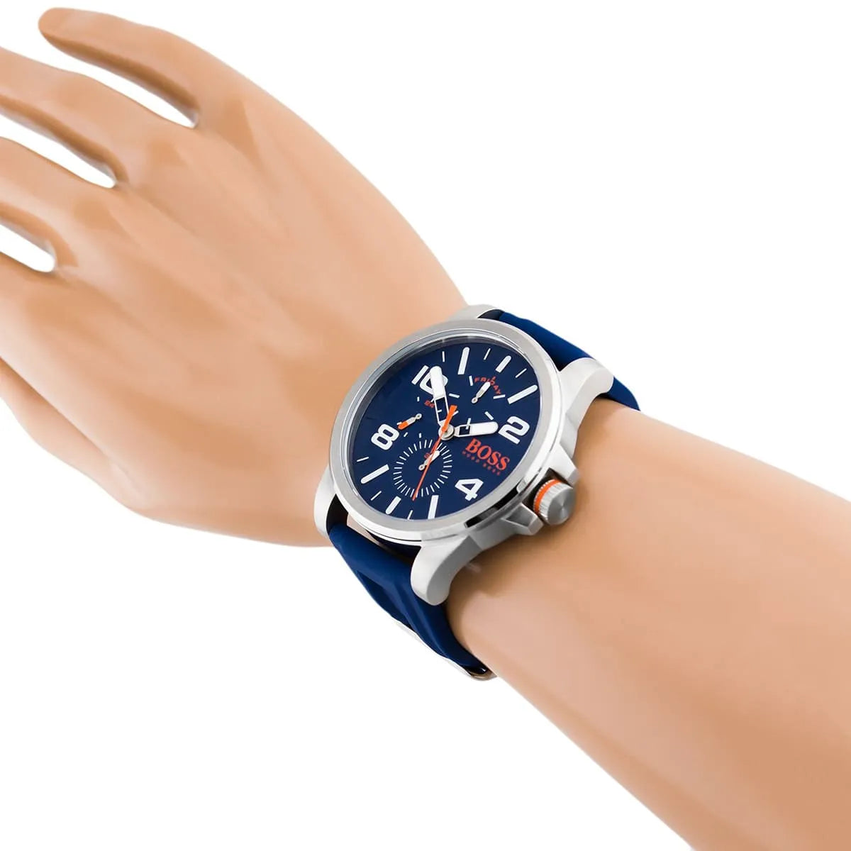 Hugo Boss Detroit Quartz Blue Dial Blue Silicone Strap Men's Watch - 1550008