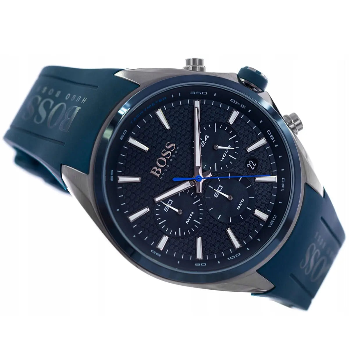 Hugo Boss Distinct Blue Silicone Strap Chronograph Men'sWatch- 1513856