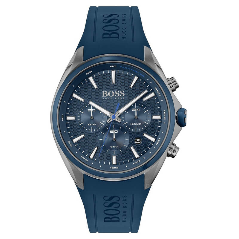 Hugo Boss Distinct Blue Silicone Strap Chronograph Men'sWatch- 1513856