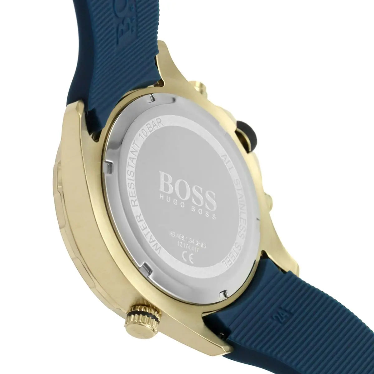 Hugo Boss Globetrotter Chronograph Blue Dial Blue Silicone Strap Watch for Men - 1513822