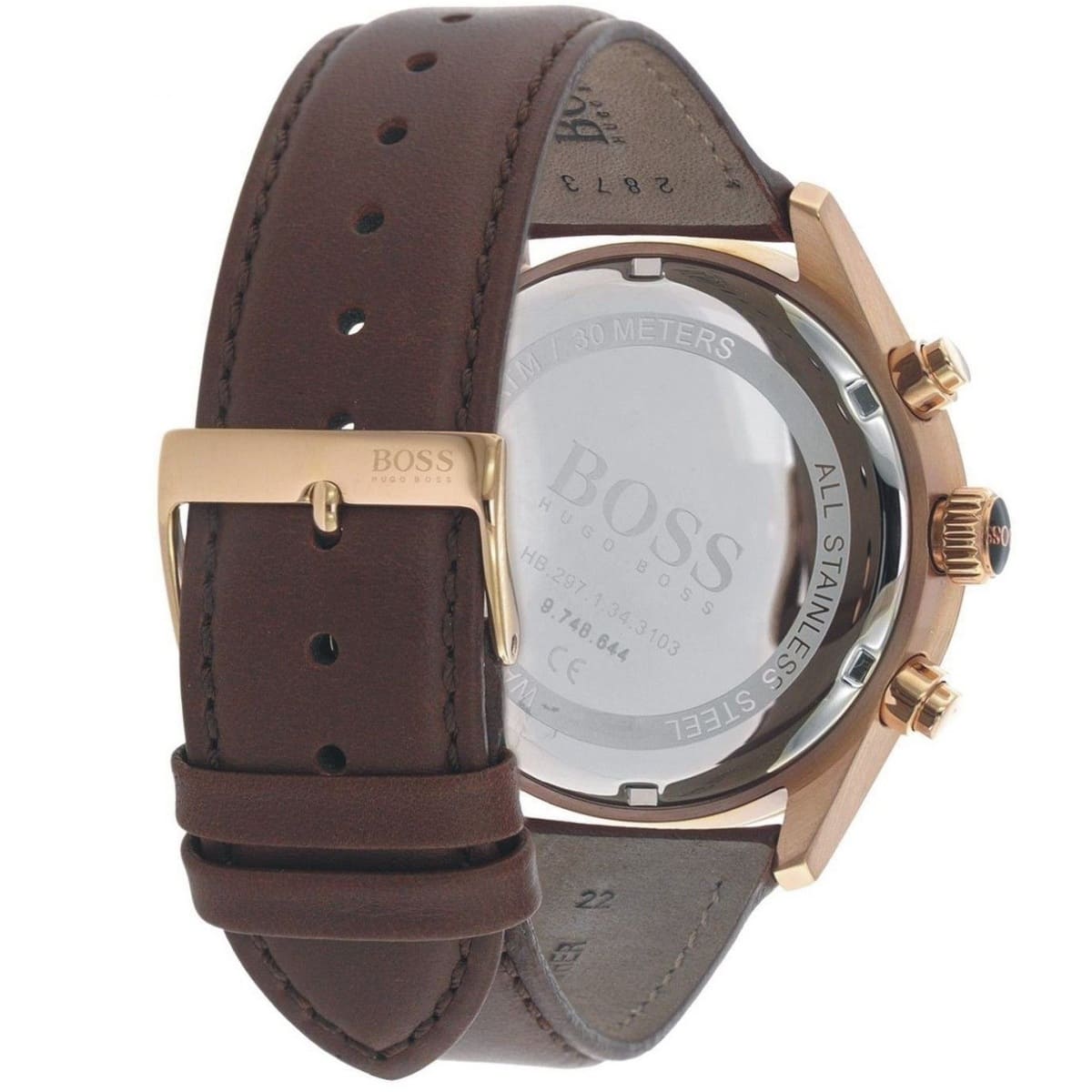 Hugo Boss Grand Prix caseback with stainless steel transparent display