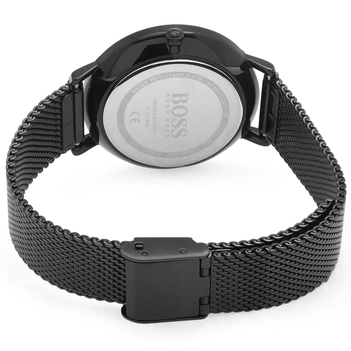 Hugo Boss Infinity Black Dial Black Mesh Bracelet Watch for Women - Watch Connection