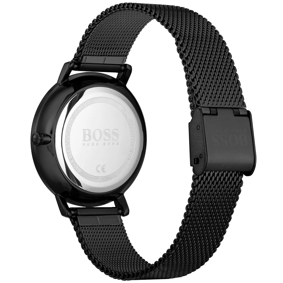 Hugo Boss Infinity Black Dial Black Mesh Bracelet Watch for Women - Watch Connection