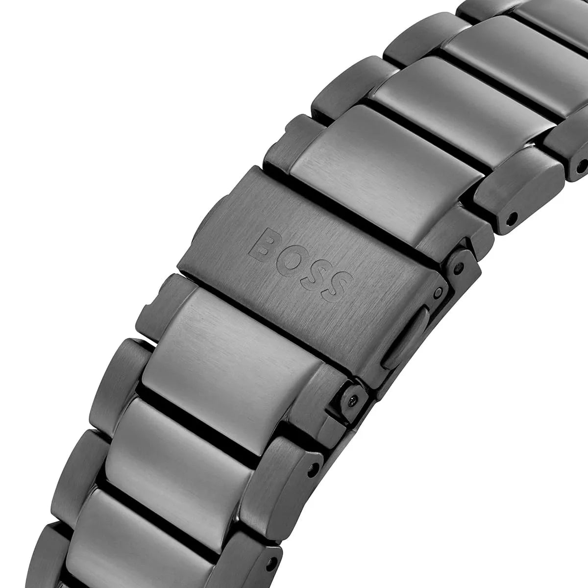 Hugo Boss ONE Chronograph Red Dial Grey Steel Strap Watch For Men - 1514000