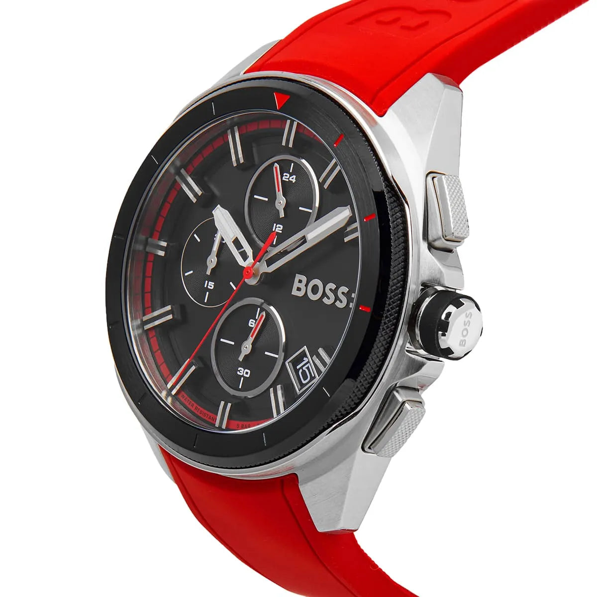 Hugo Boss Men's Chronograph PIONEER Black Leather Strap Watch 1513959