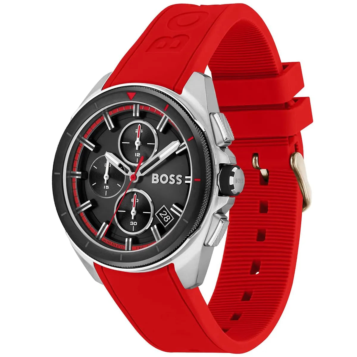 Hugo Boss Men's Chronograph PIONEER Black Leather Strap Watch 1513959