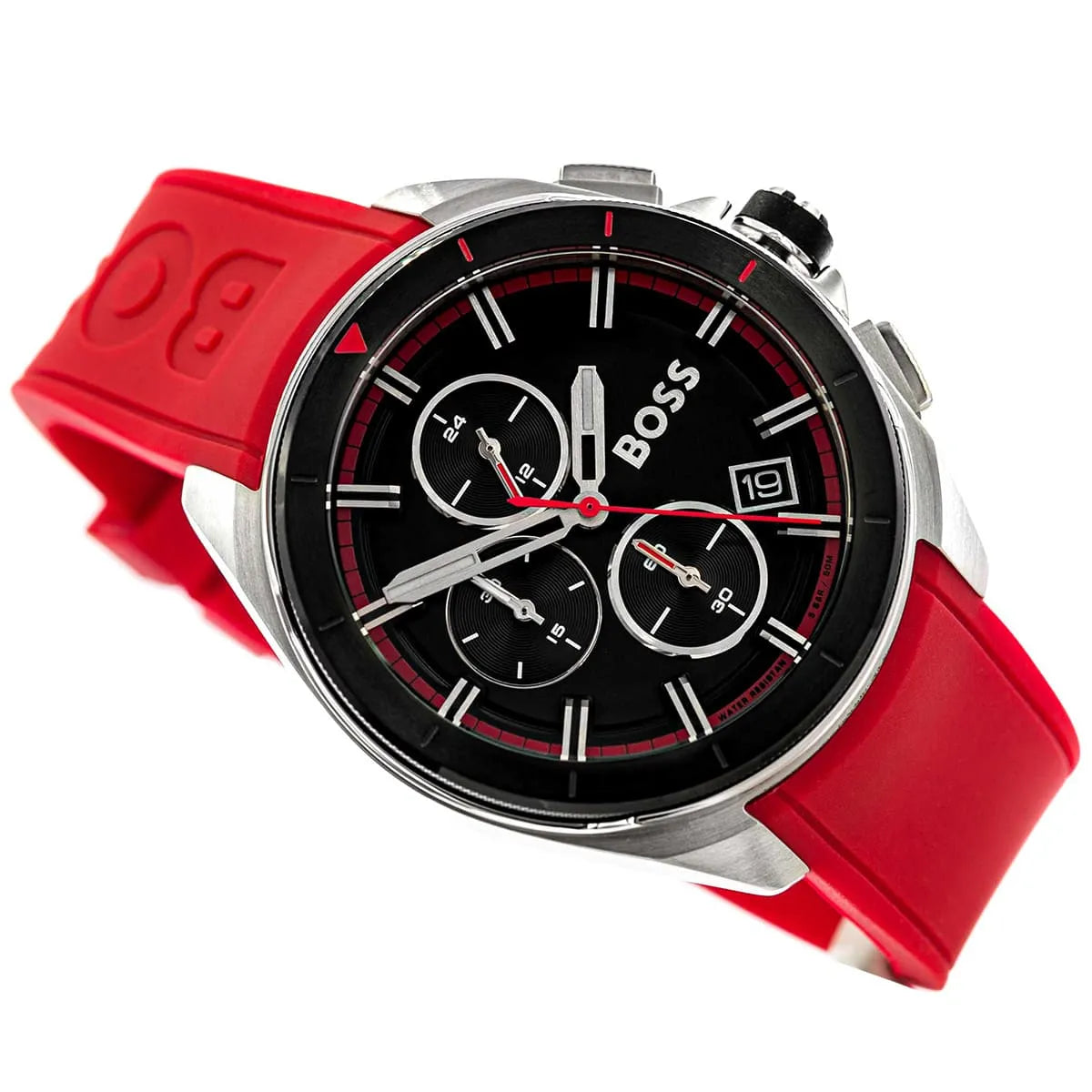 Hugo Boss Men's Chronograph PIONEER Black Leather Strap Watch 1513959