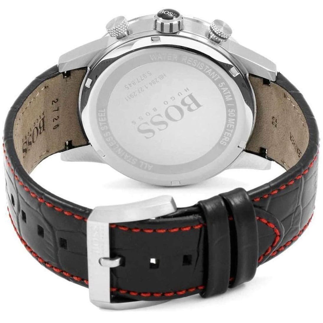Hugo Boss Rafale Chronograph Black Dial Black Leather Strap Watch For Men - 1513390