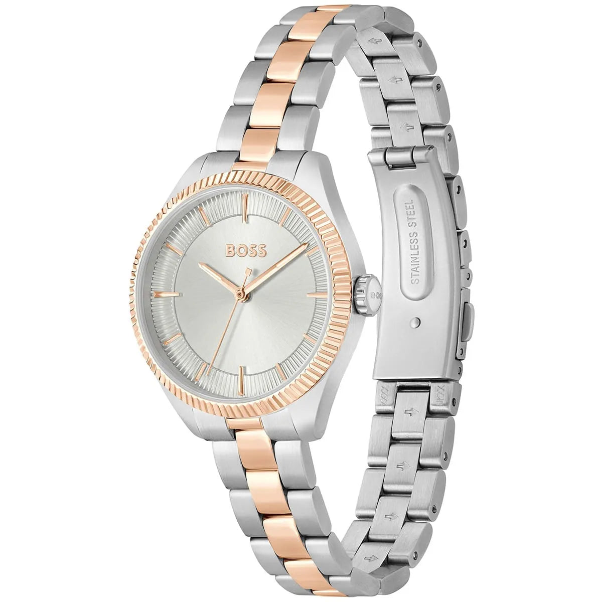 Hugo Boss Sage Rose Gold Tone Stainless Steel Quartz 32mm Ladies Watch 1502727