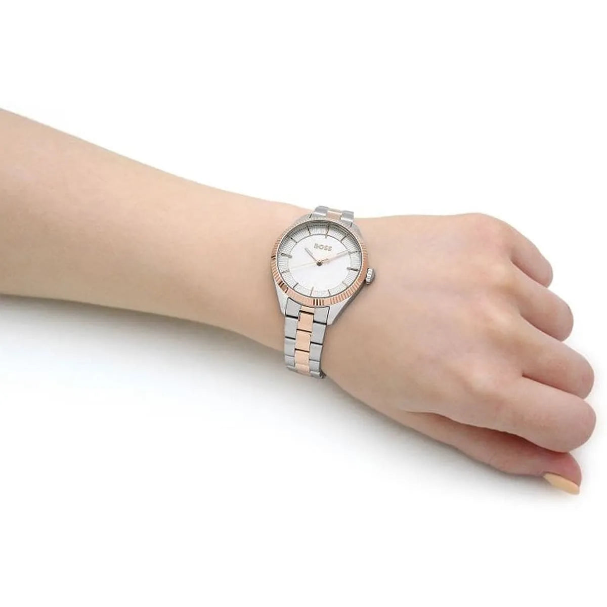 Hugo Boss Sage Rose Gold Tone Stainless Steel Quartz 32mm Ladies Watch 1502727