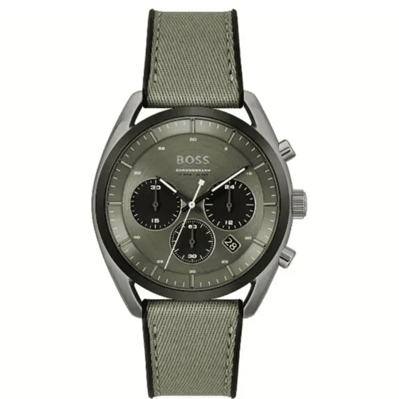 Hugo Boss TOP OLIVE GREEN DIAL SILICONE STRAP MEN'S WATCH 1514092
