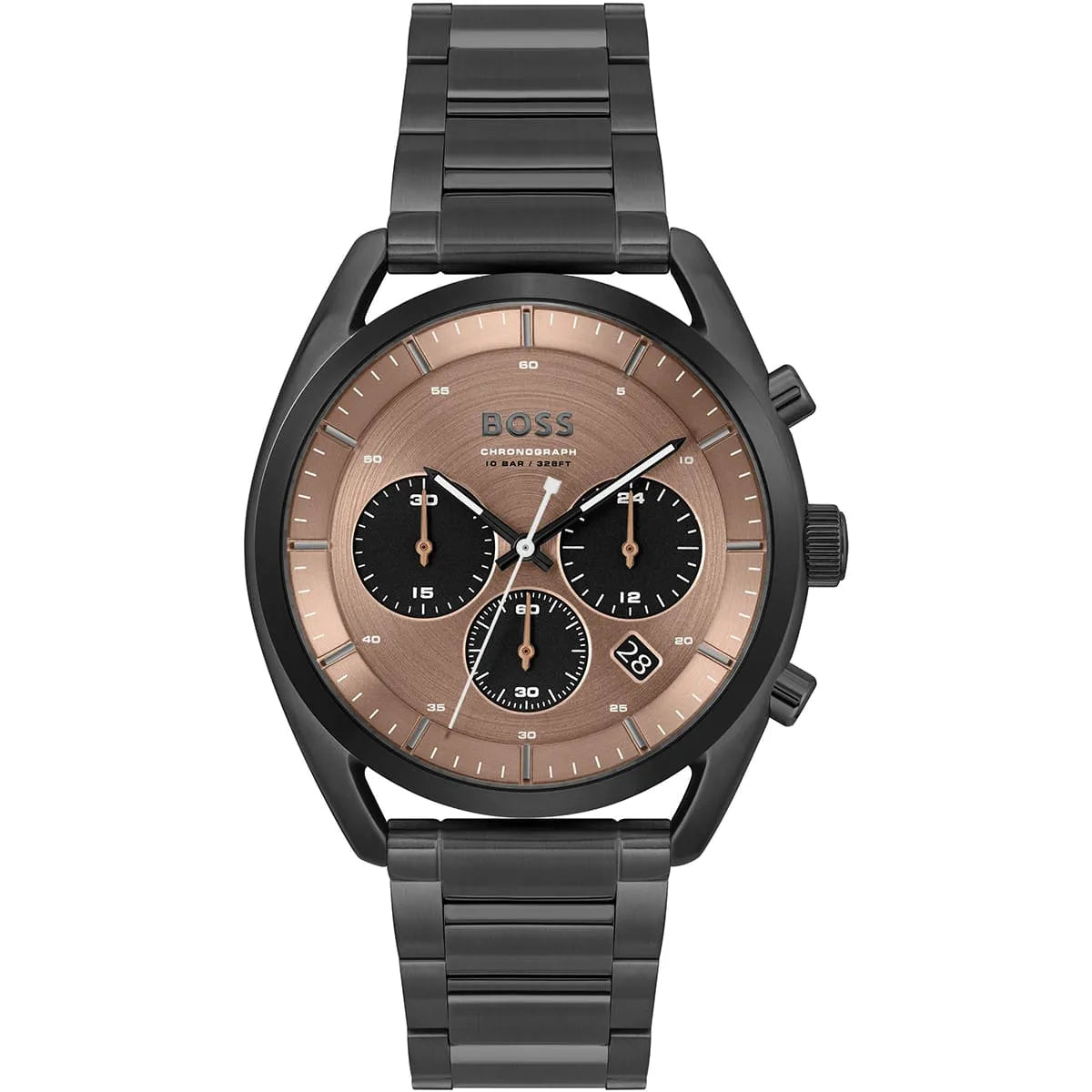 Hugo Boss Top men's chronograph with rose gold bronze dial and three subdials
