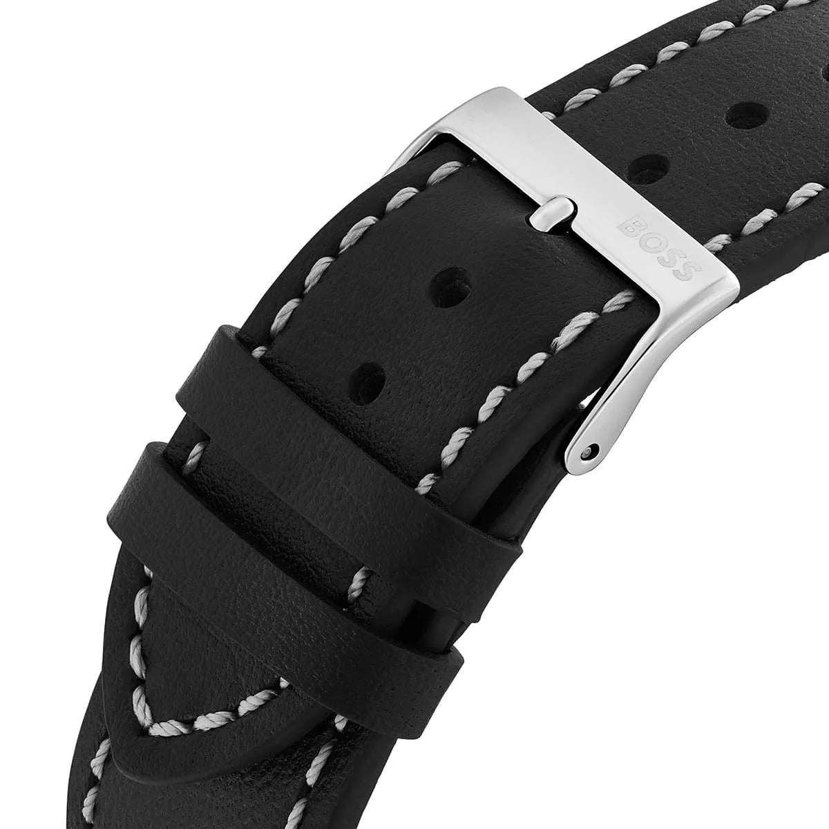 Hugo Boss Troper Chronograph Black Dial Black Leather Strap Men's Watch 1514055