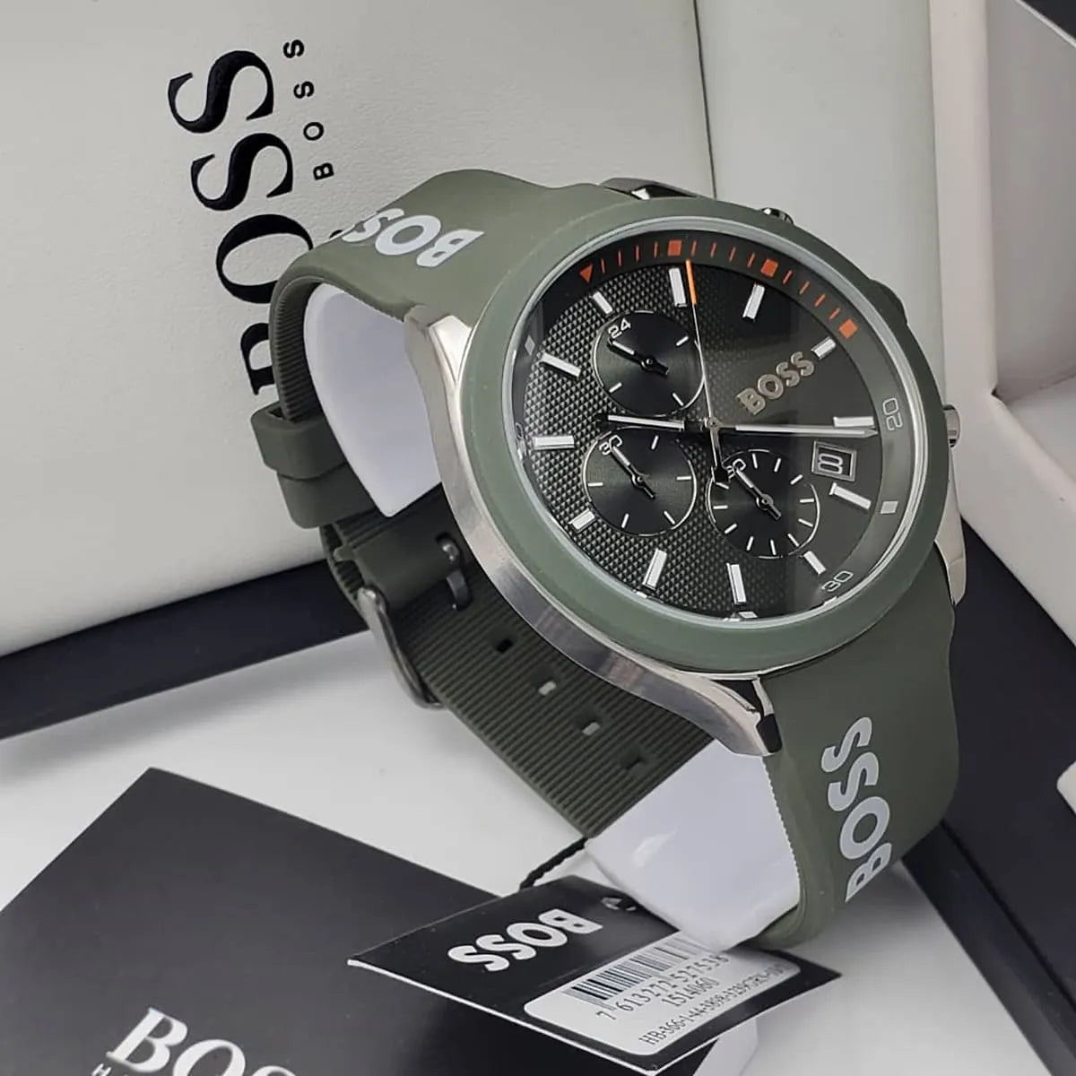 Hugo Boss Velocity watch with original Hugo Boss packaging visible