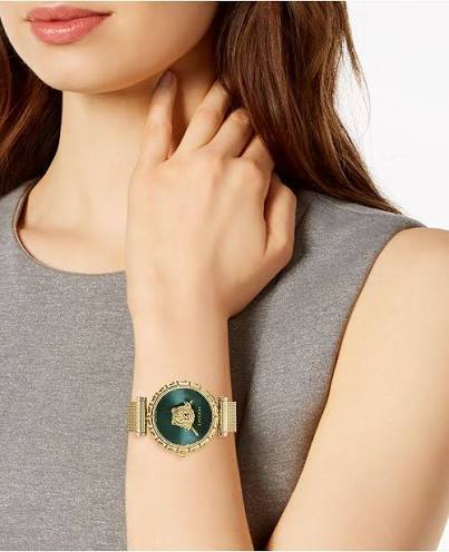 Versace Palazzo Empire Greca Quartz Dark Green Dial Ladies Watch VEDV00819