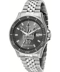 Maserati Sfida Gunmetal Dial Date Window Silver Men's Watch R8853140010