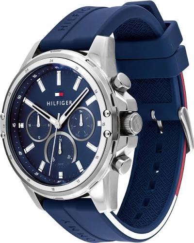 Tommy Hilfiger Mason Blue Dial Blue Rubber Strap Watch for Men - 1791791