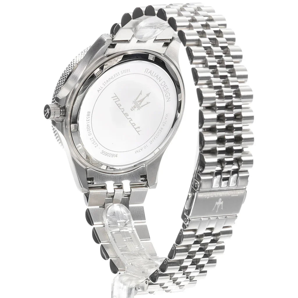 Maserati Sfida Gunmetal Dial Date Window Silver Men's Watch R8853140010