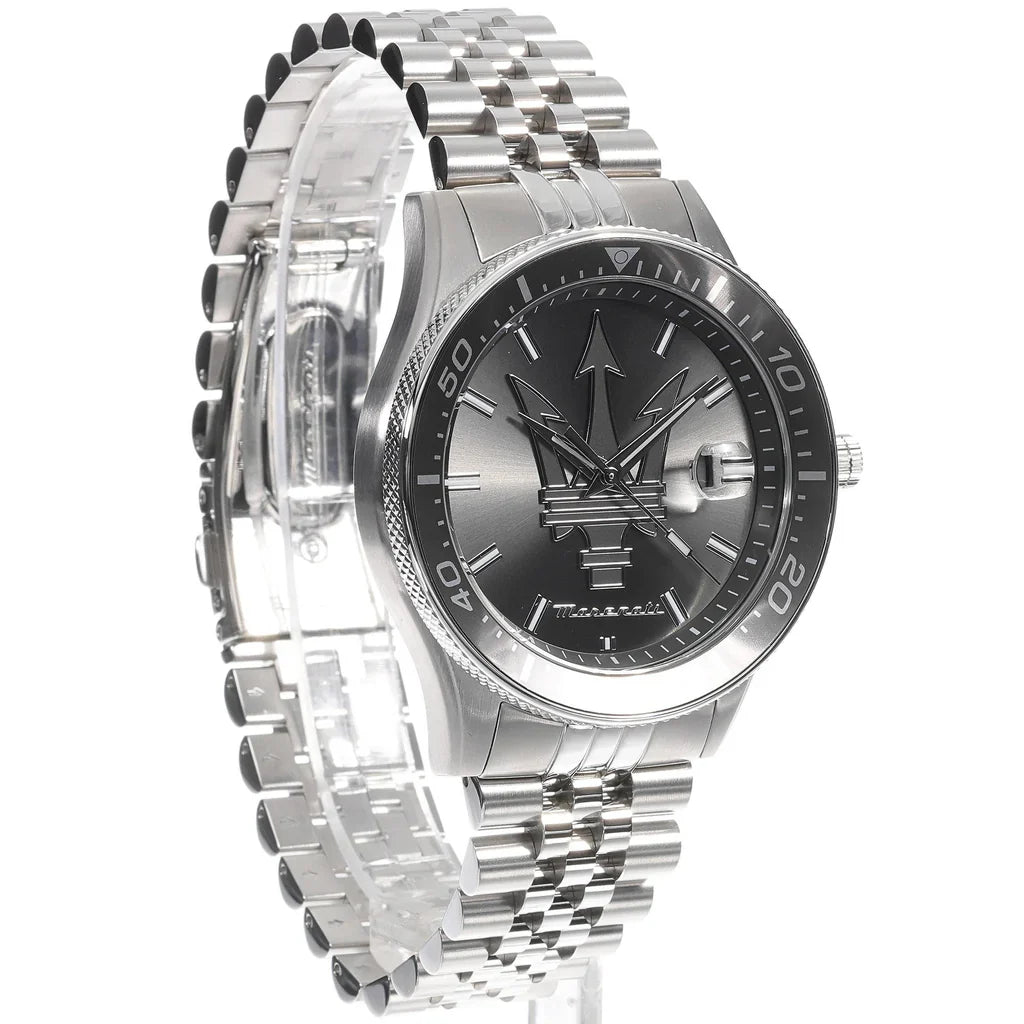 Maserati Sfida Gunmetal Dial Date Window Silver Men's Watch R8853140010