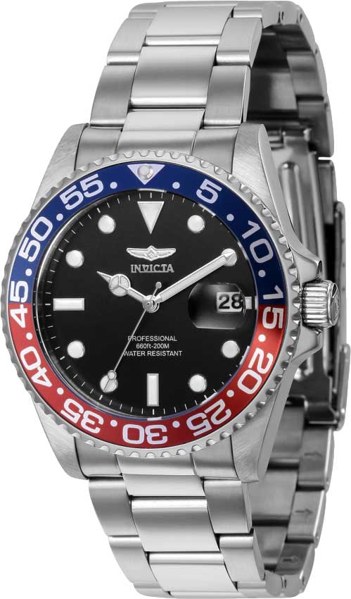Invicta Pro Diver men's watch with black dial and blue-red Pepsi bezel