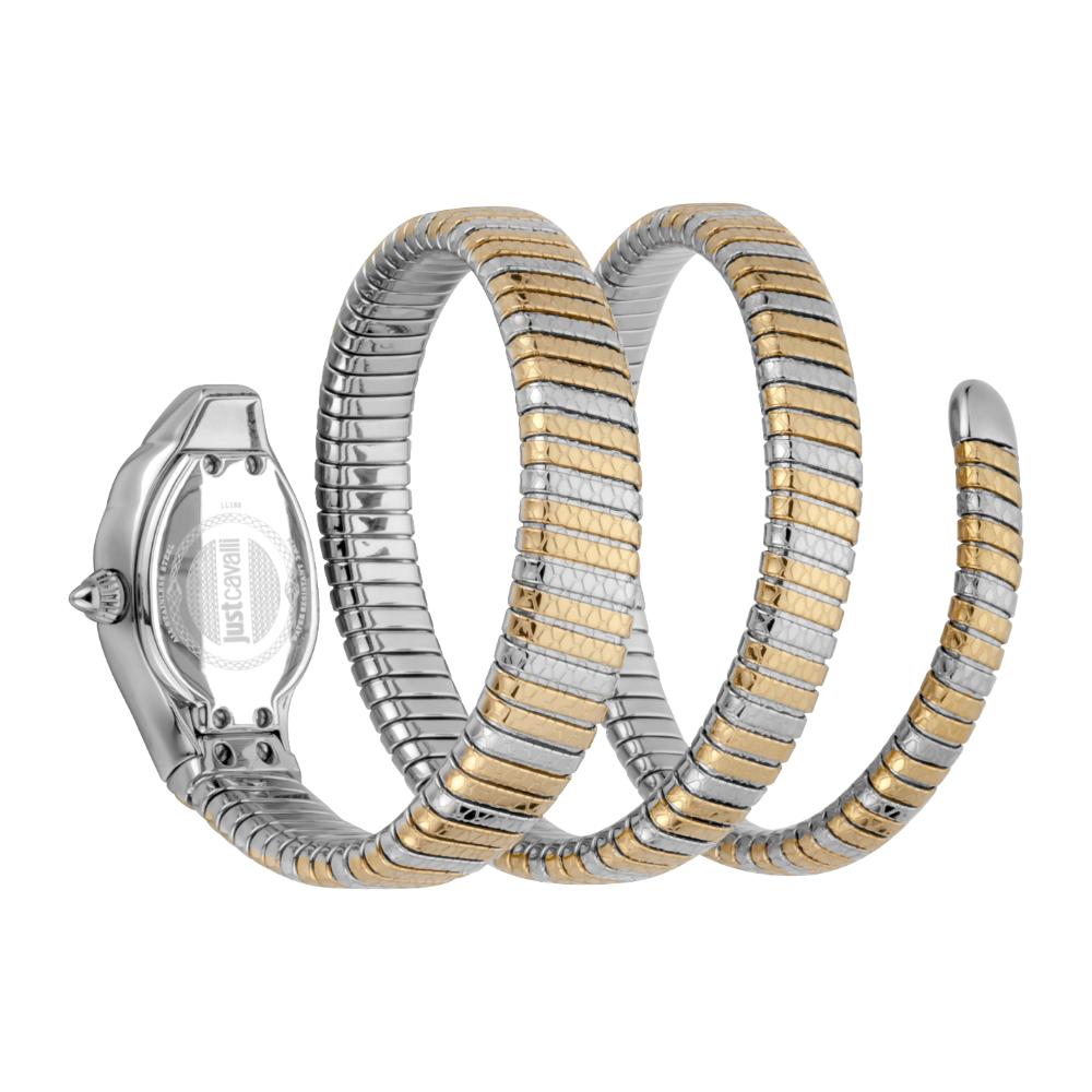 JUST CAVALLI Signature Snake Doppio Silver Dial Metal Analog Women Watch - JC1L168M0075