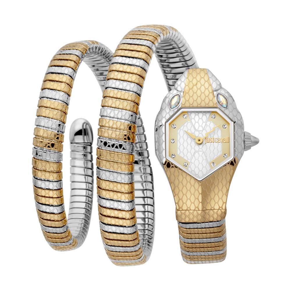 JUST CAVALLI Signature Snake Doppio Silver Dial Metal Analog Women Watch - JC1L168M0075