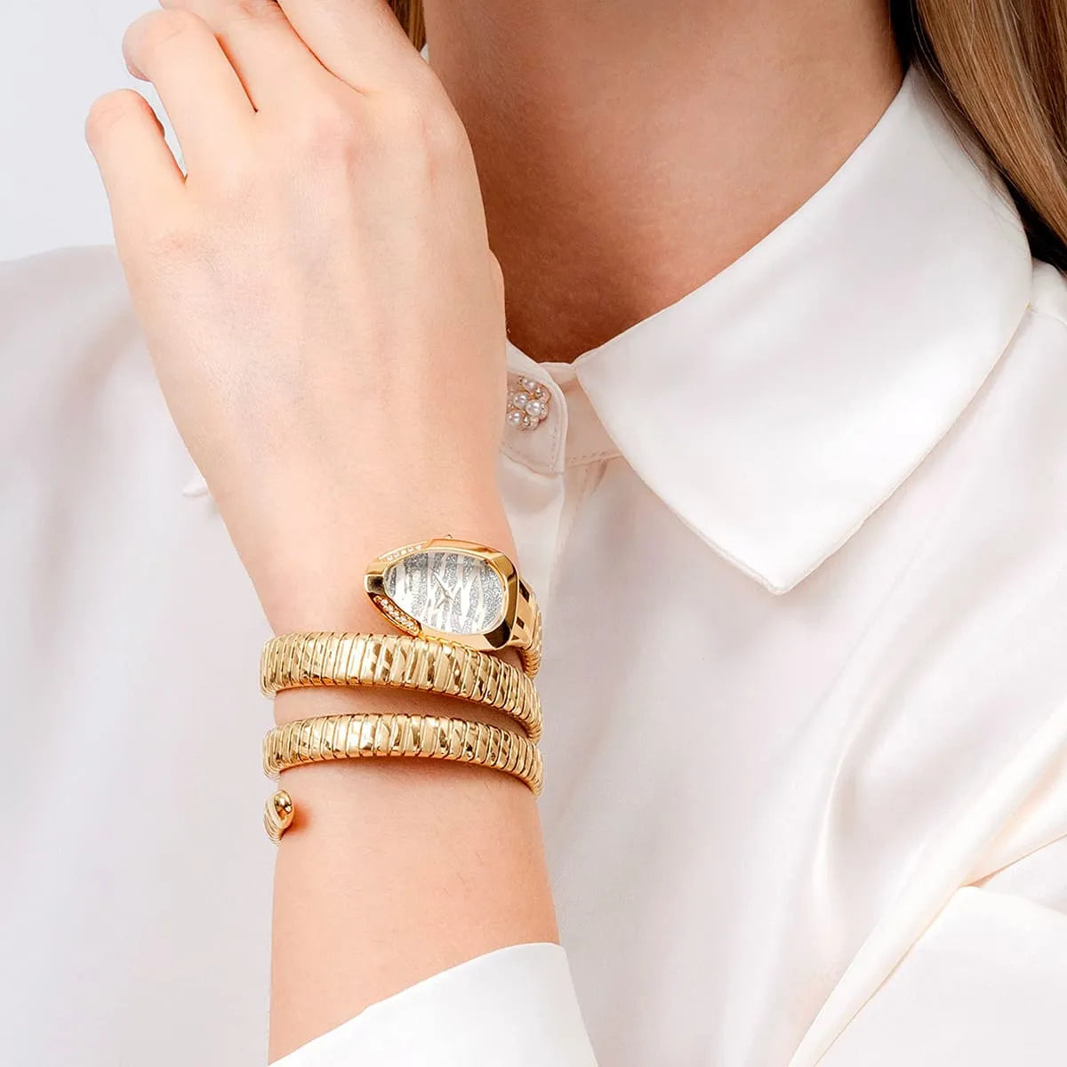 Just Cavalli Serpente Logo Gold Women Watch - JC1L226M0025