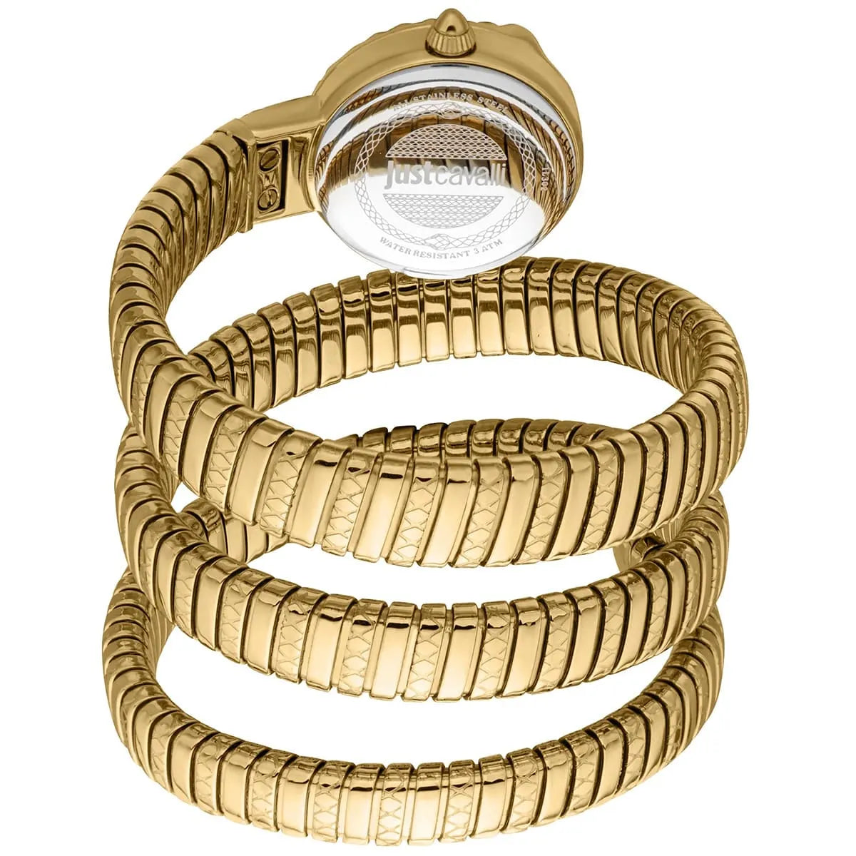 Just Cavalli Signature Snake Enchanting Yellow Gold MOP Women's Watch - JC1L302M0025