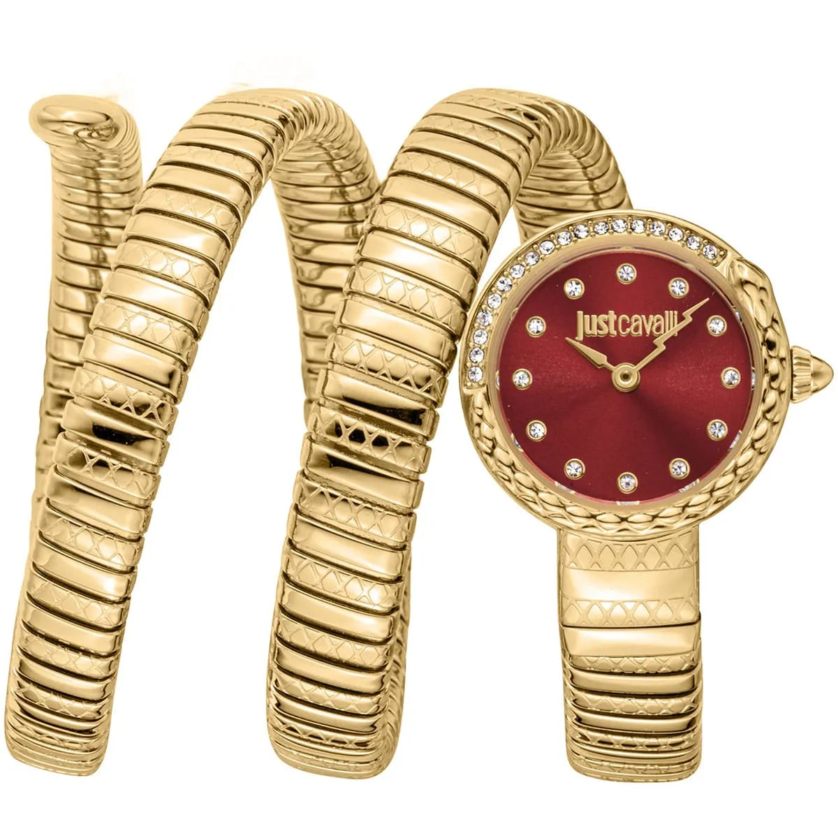 Just Cavalli Enchanting Snake Quartz Red Dial Women's Watch - JC1L302M0035