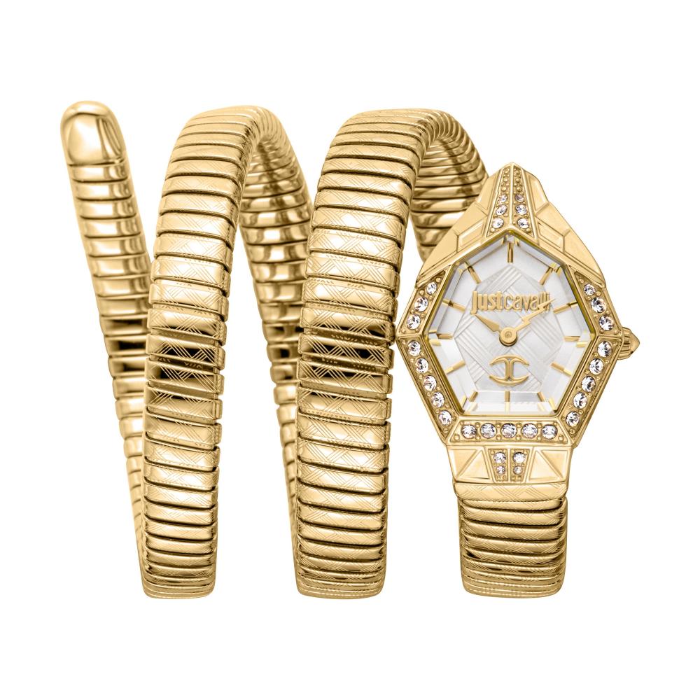 Just Cavalli Mesmerizing White Dial Gold Steel Strap Women Watch - JC1L304M0025