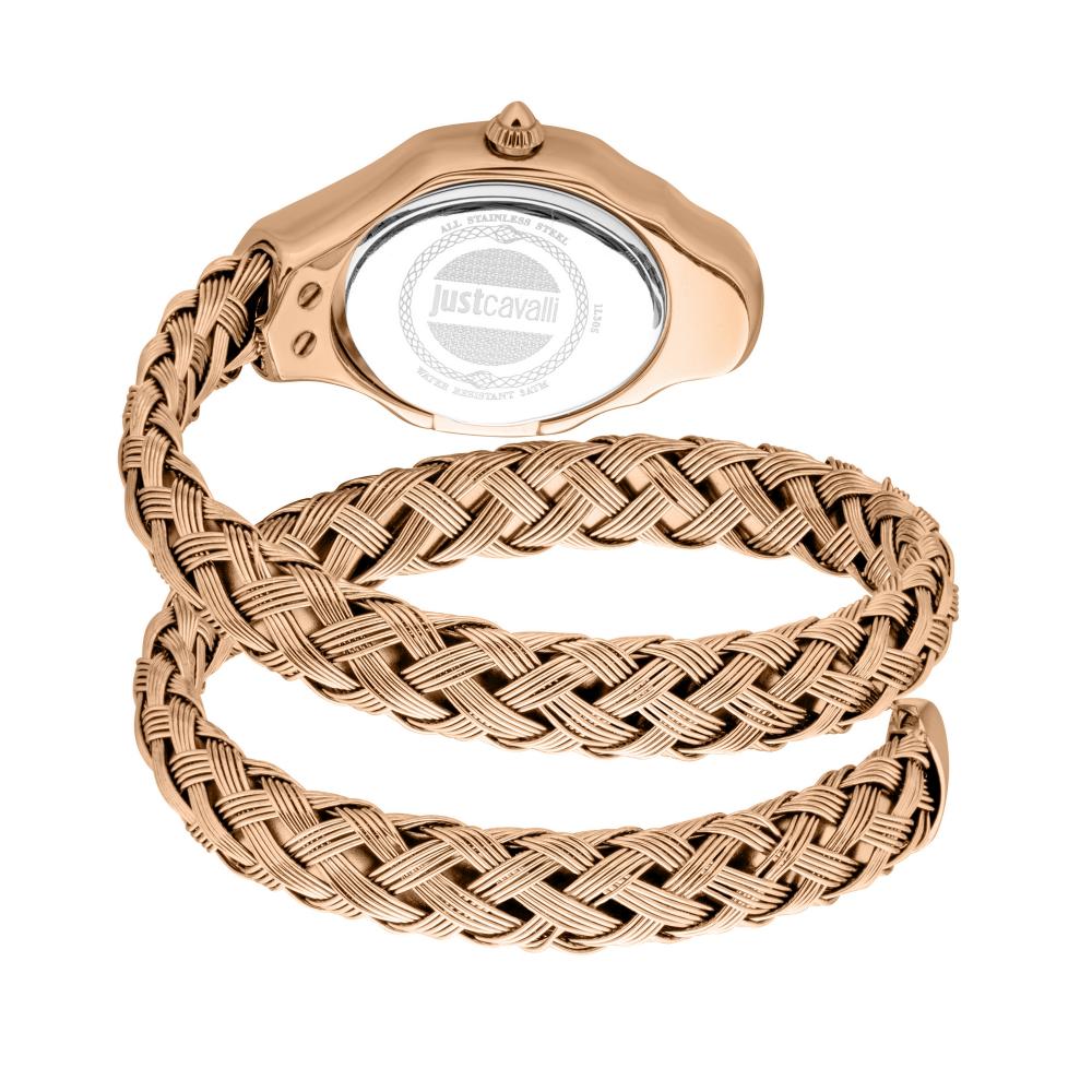 JUST CAVALLI Twined Rose Gold Silver Women's Watch - JC1L305M0045